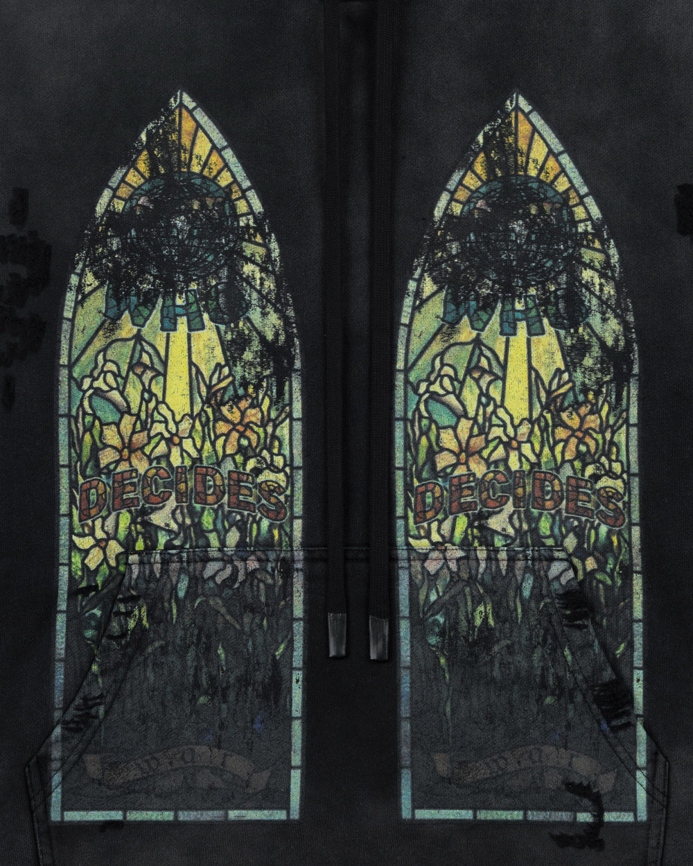 WHO DECIDES WAR FADED HOODED PULLOVER COAL