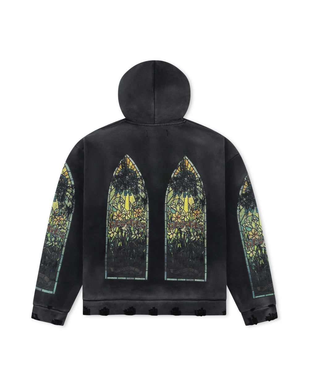 WHO DECIDES WAR FADED HOODED PULLOVER COAL