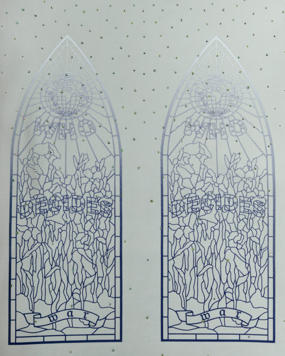 WHO DECIDES WAR RHINESTONE HOODED PULLOVER CREAM