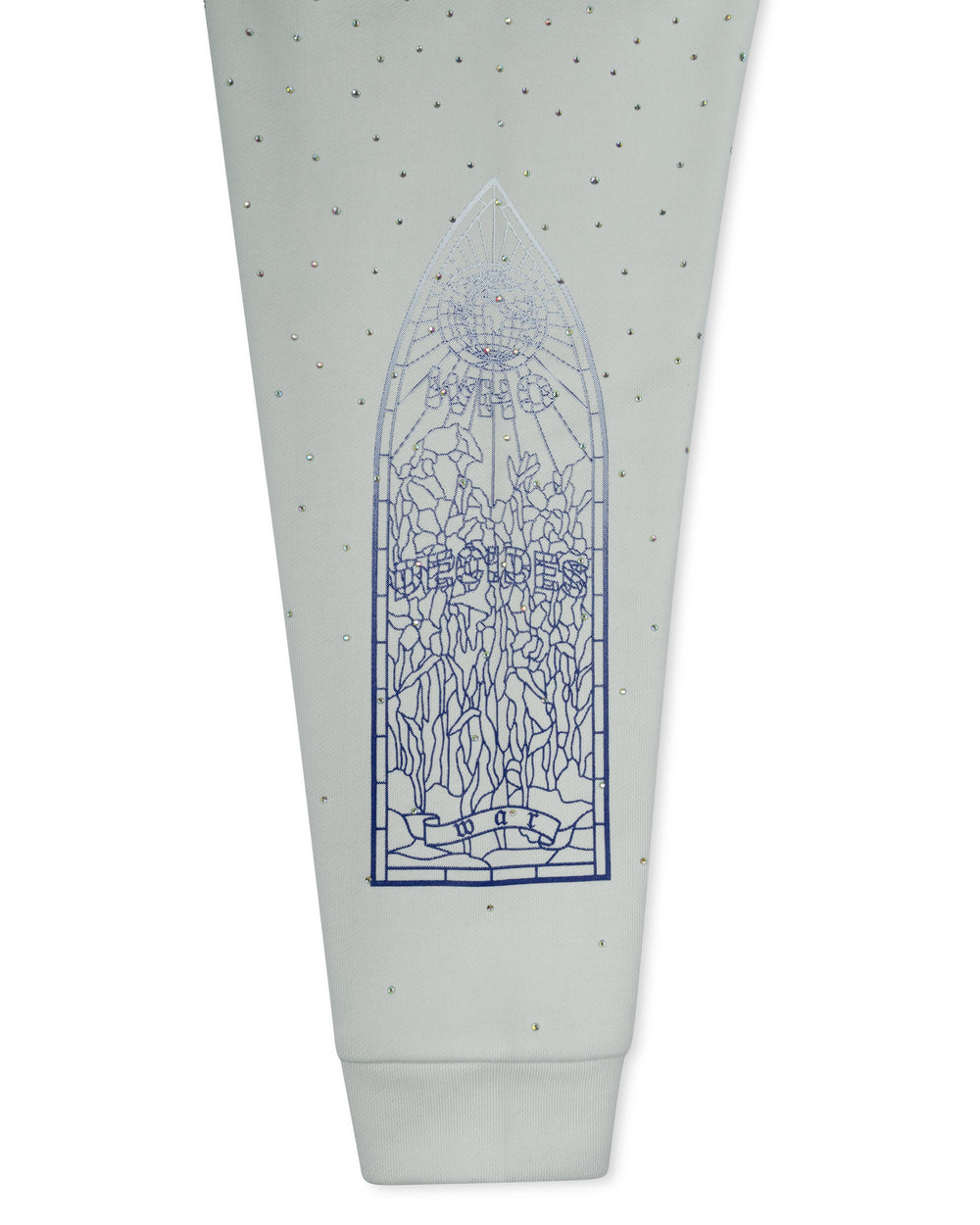 WHO DECIDES WAR RHINESTONE HOODED PULLOVER CREAM