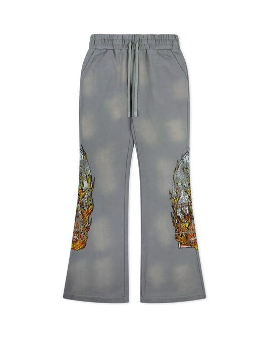 WHO DECIDES WAR FADED FLAME GLASS SWEATPANT VINTAGE GREY