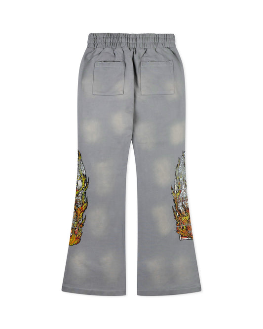 WHO DECIDES WAR FADED FLAME GLASS SWEATPANT VINTAGE GREY