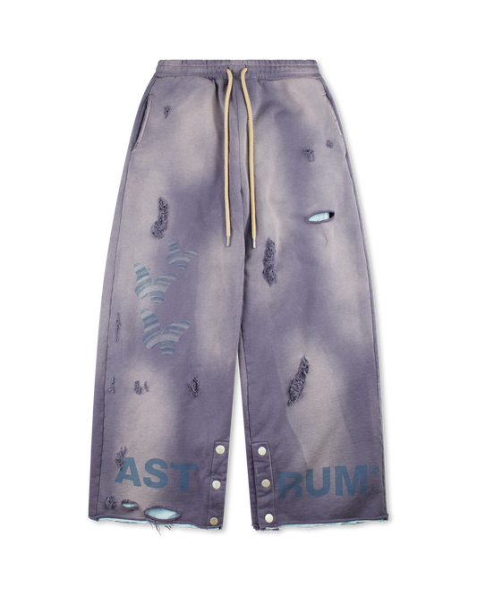 ASTRUM DOUBLE PUNCH DISTRESSED SWEATPANT PURPLE