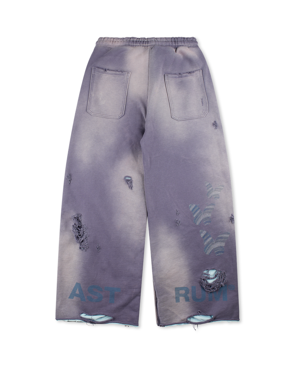 ASTRUM DOUBLE PUNCH DISTRESSED SWEATPANT PURPLE