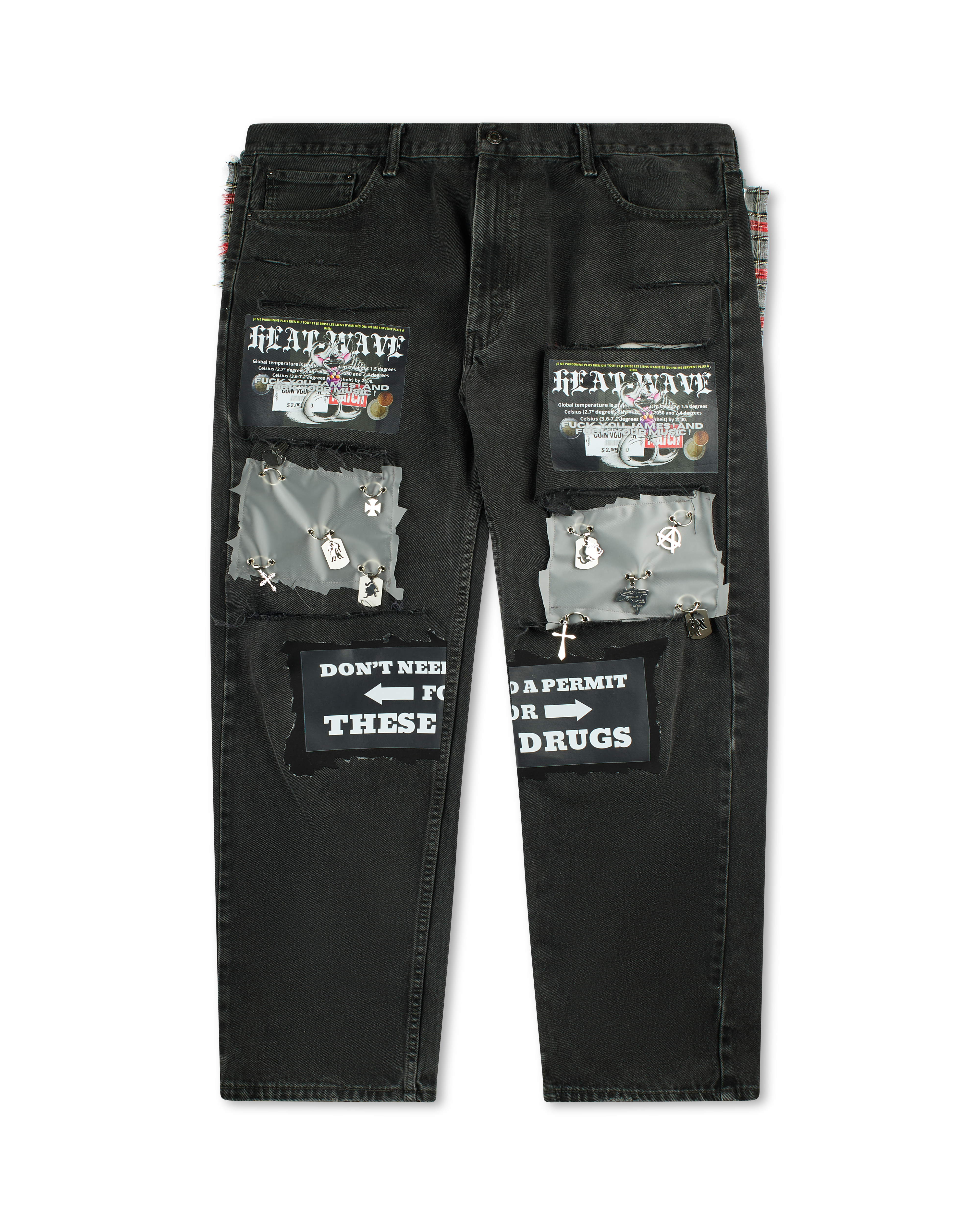 COUCOU BEBE HEAT WAVE DENIM PANTS BLACK