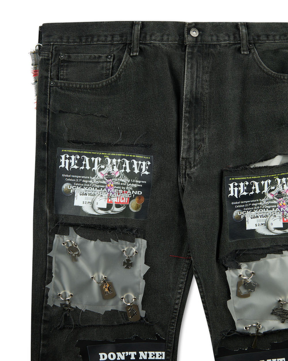 COUCOU BEBE HEAT WAVE DENIM PANTS BLACK