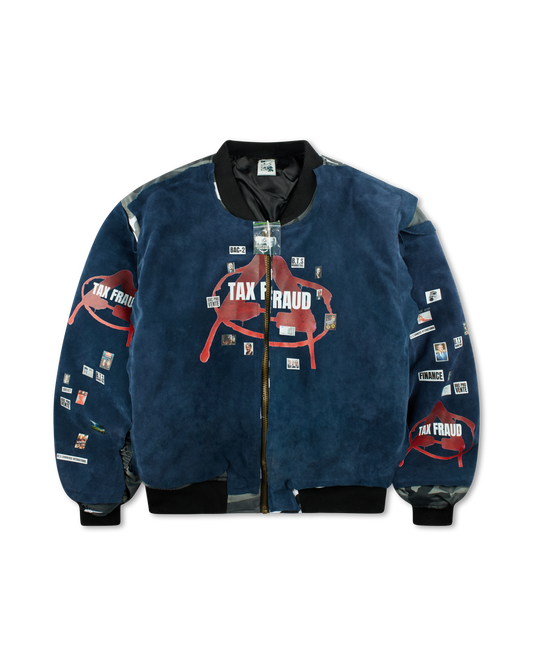 COUCOU BEBE TAX FRAUD BOMBER JACKET BLUE/BLACK