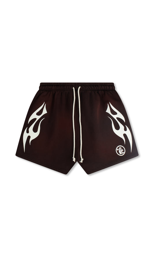HELLSTAR FLAME SHORTS BROWN
