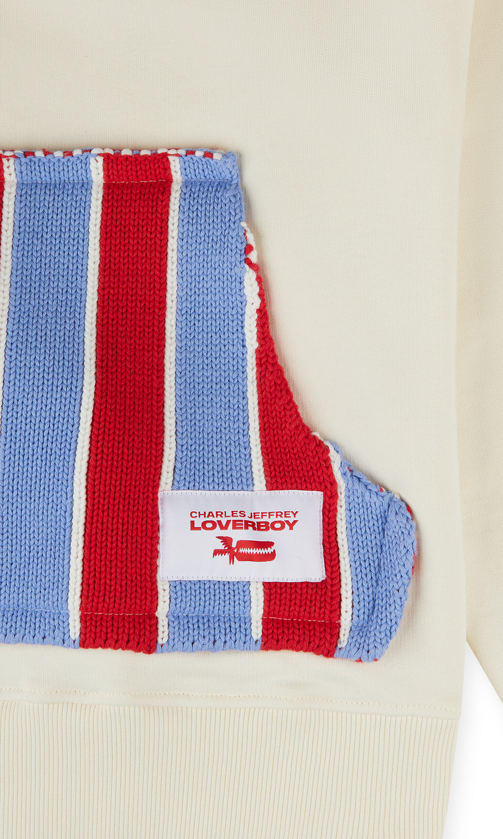 CHARLES JEFFREY LOVERBOY PATCH RABBIT EARS HOODY ECRU