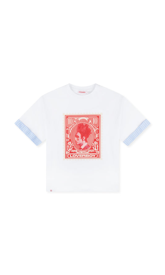 CHARLES JEFFREY LOVERBOY TURN UP TEE WHITE