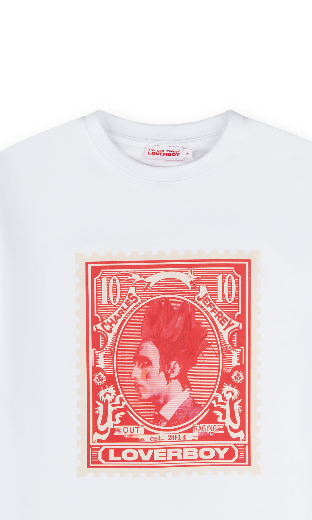 CHARLES JEFFREY LOVERBOY TURN UP TEE WHITE