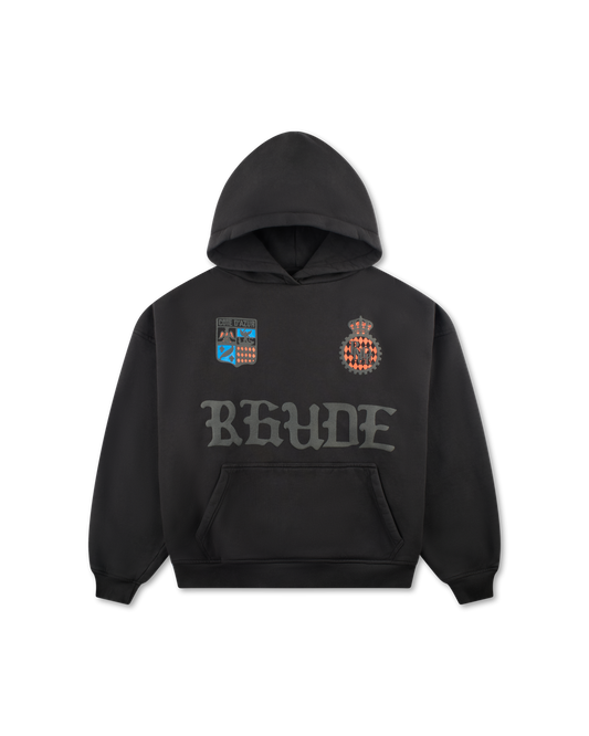 RHUDE COTE D'AZUR CREST OVERSIZED HOODIE BLACK