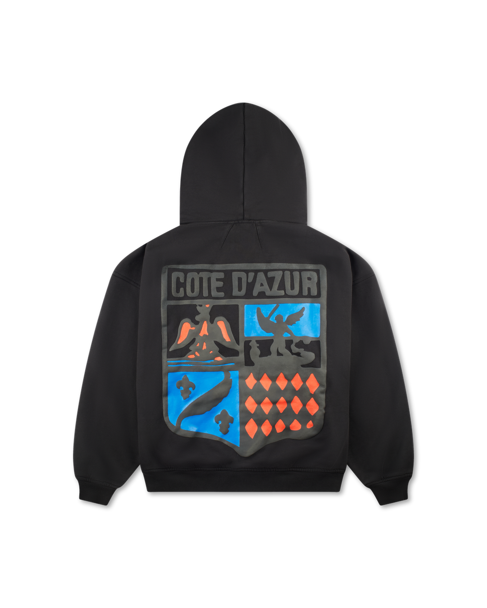 RHUDE COTE D'AZUR CREST OVERSIZED HOODIE BLACK
