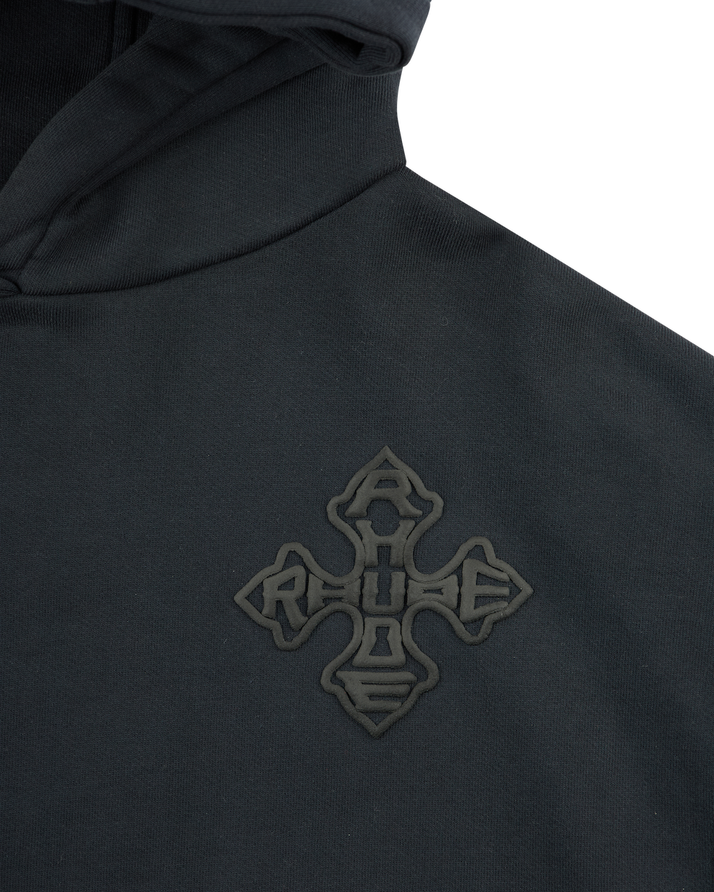 RHUDE CROSS LOGO HOODIE VTG BLACK