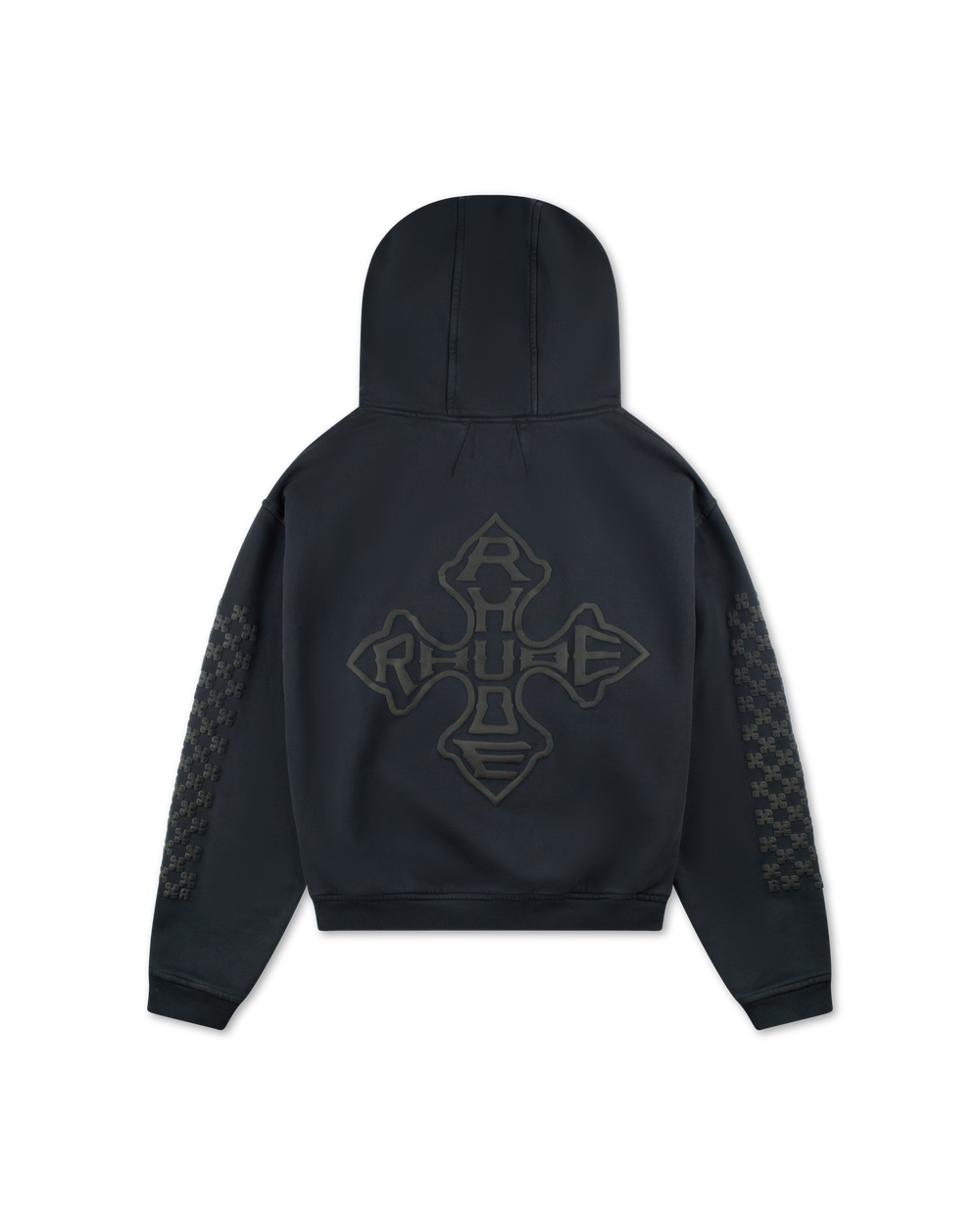 RHUDE CROSS LOGO HOODIE VTG BLACK