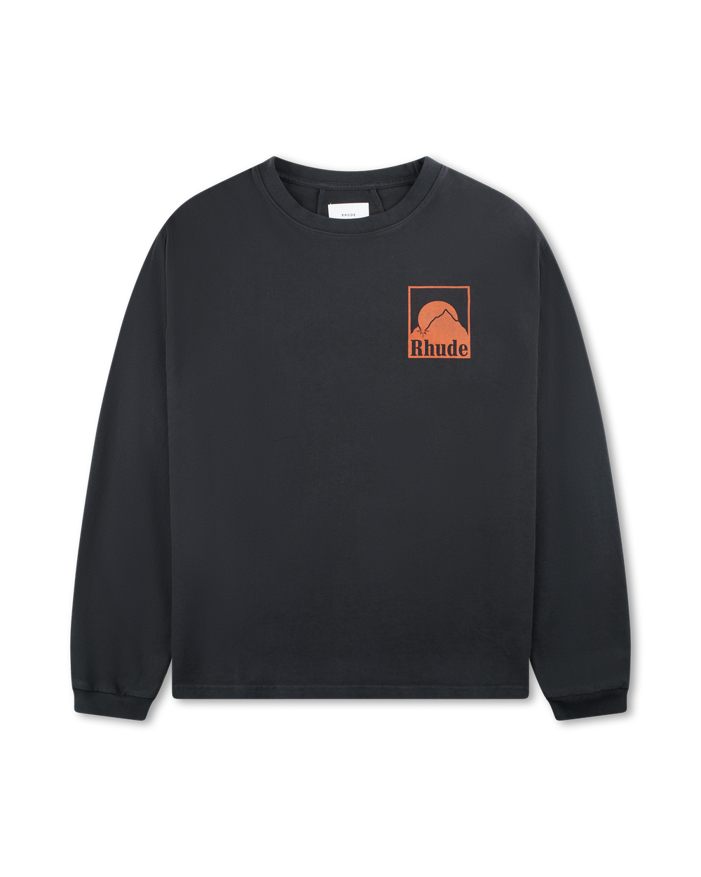 RHUDE MOONLIGHT BADGE LS TEE VTG BLACK