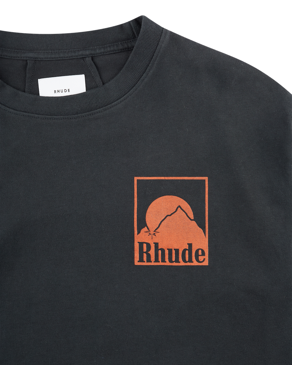 RHUDE MOONLIGHT BADGE LS TEE VTG BLACK