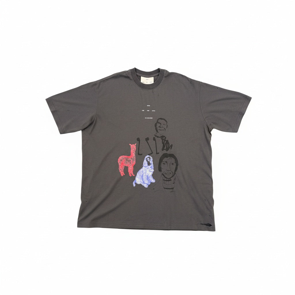 SONG FOR THE MUTE ''25.2 SKETCHBOOK'' OVERSIZED TEE CHARCOAL