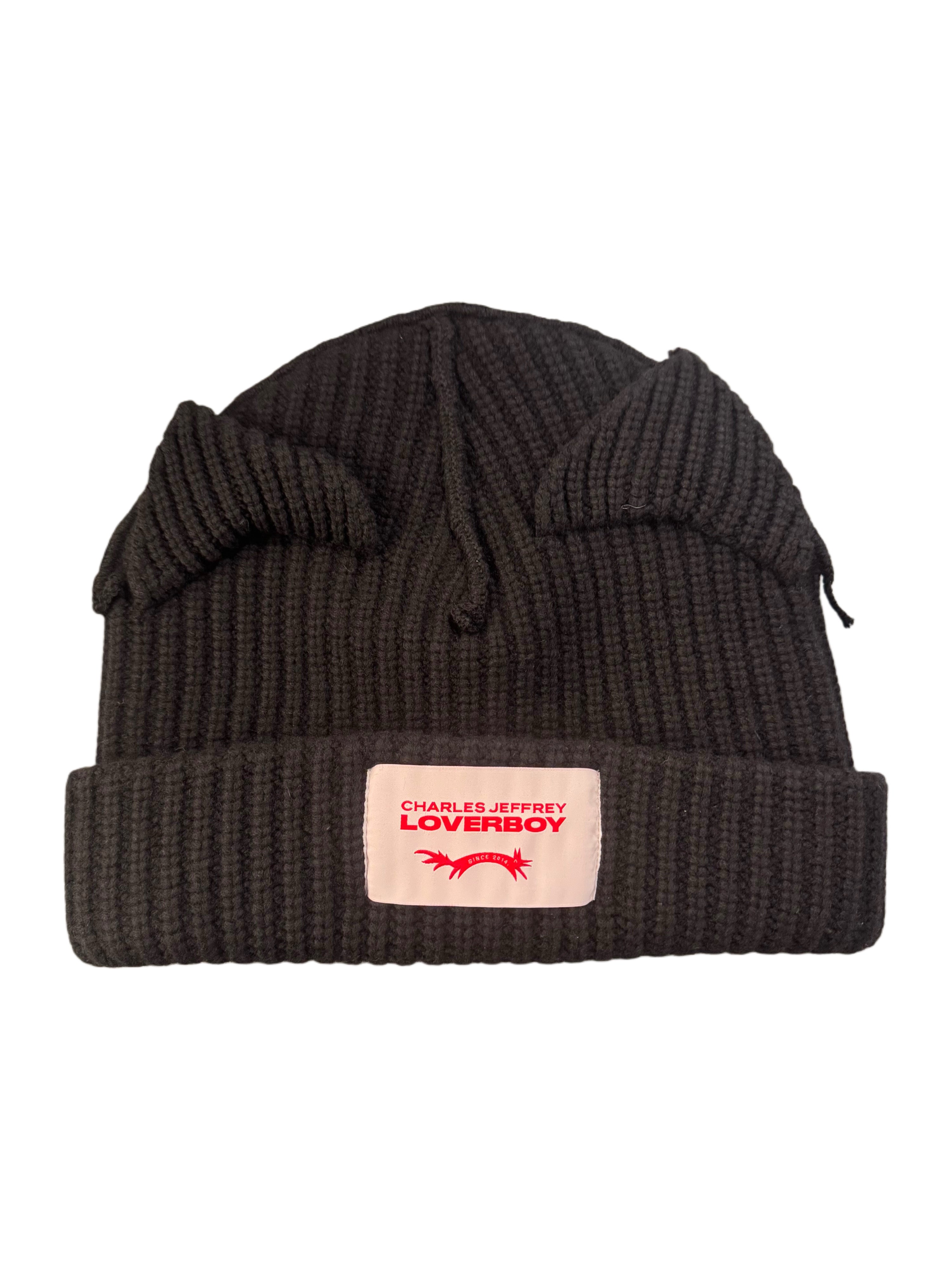 CHARLES JEFFREY LOVERBOY SUPERSIZED CHUNKY EARS BEANIE BLACK