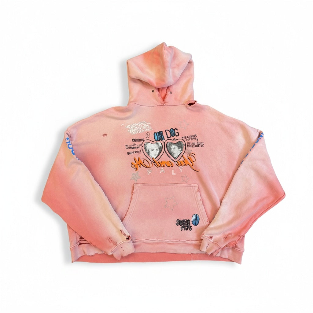 Paly Oki Dog Hooded Sweatshirt Pink