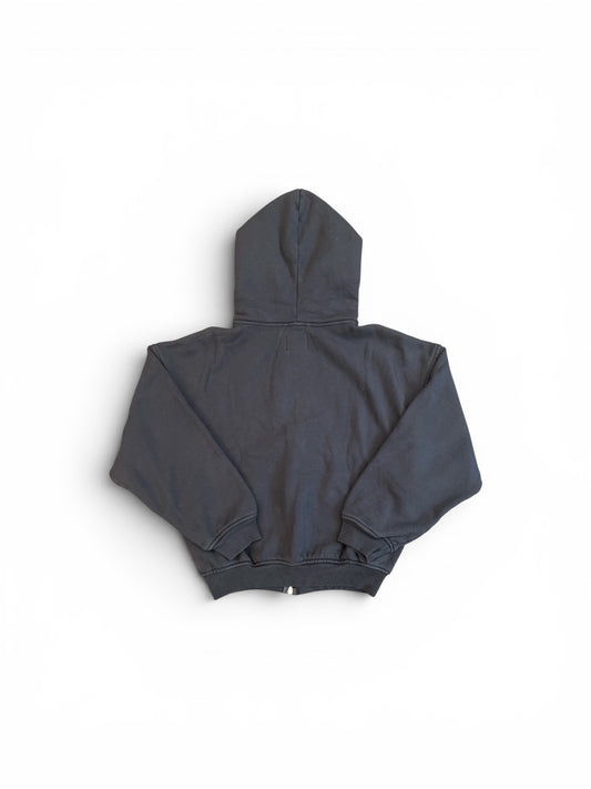 RHUDE WINTER 91 RALLYE ZIP-UP HOODIE VINTAGE BLACK / WHITE / BLUE