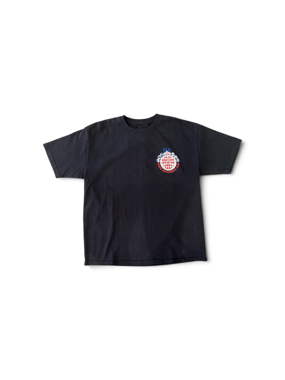 RHUDE RHUDE AUTOMOBILE CLUB TEE VINTAGE BLACK / RED / BLUE