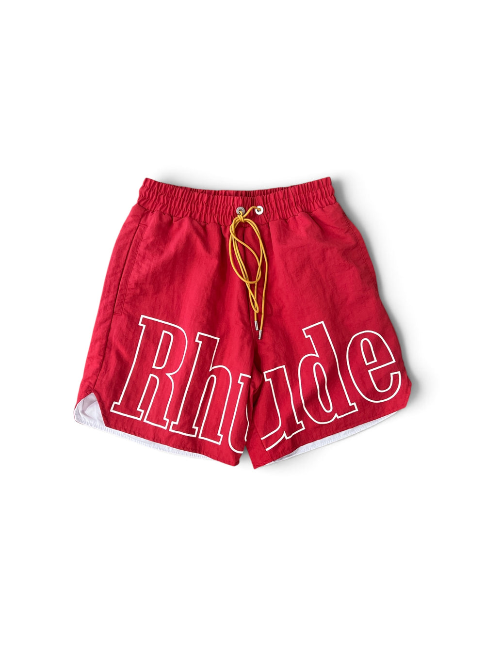 RHUDE LOGO TRACK SHORT RED / WHITE