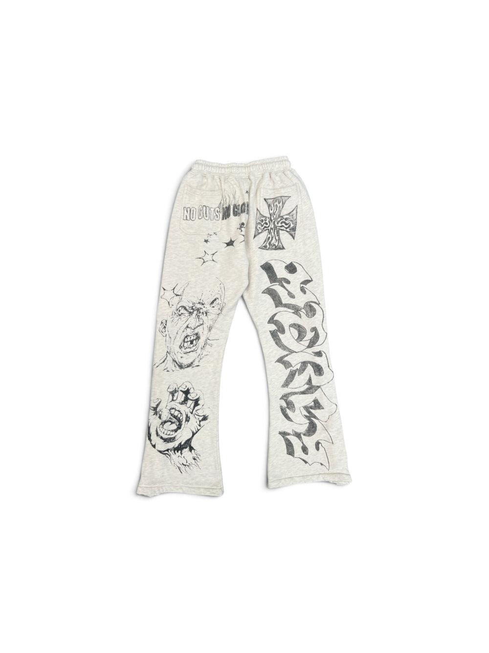 HELLSTAR GRAFFITI MIRROR FACE SWEATPANTS GREY