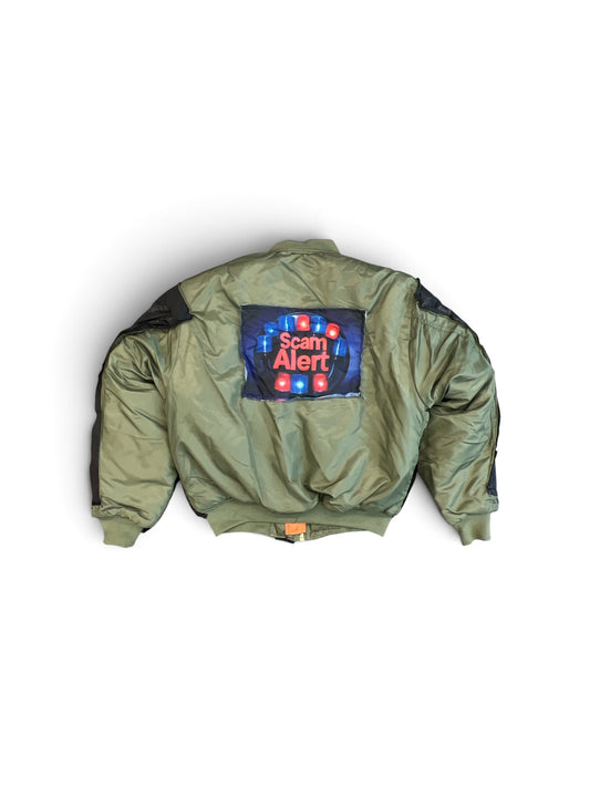COUCOU BEBE SCAM ALERT BOMBER JACKET GREY GREEN