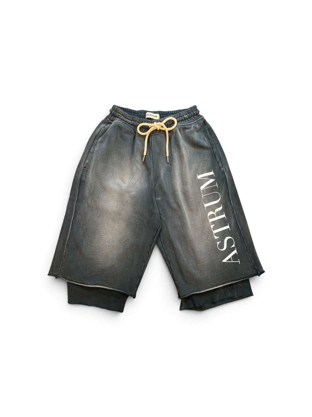 ASTRUM DOUBLE LAYER 3QTR SWEATS RUST BLACK