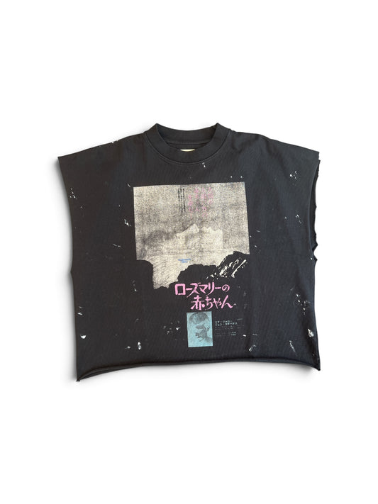 ASTRUM ROSE'S CUT OFF TEE BLACK