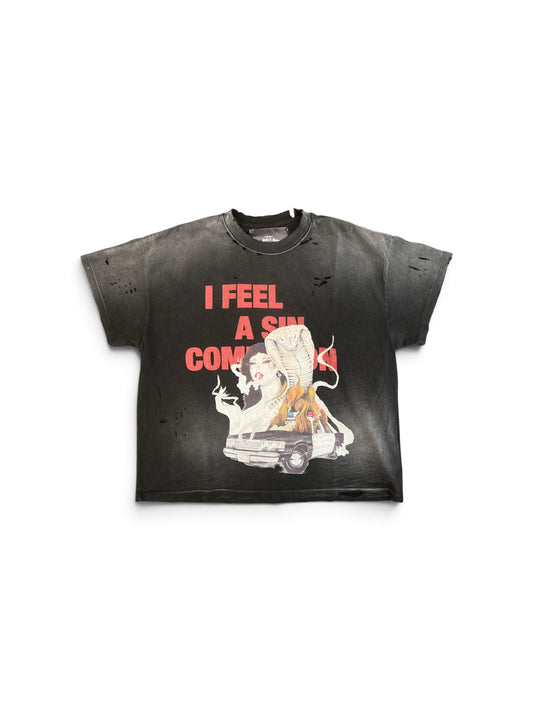 SEKRIT I FEEL A SIN TEE VINTAGE BLACK