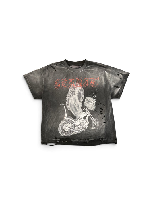 SEKRIT CHOPPER GIRL TEE ARCTIC BLACK