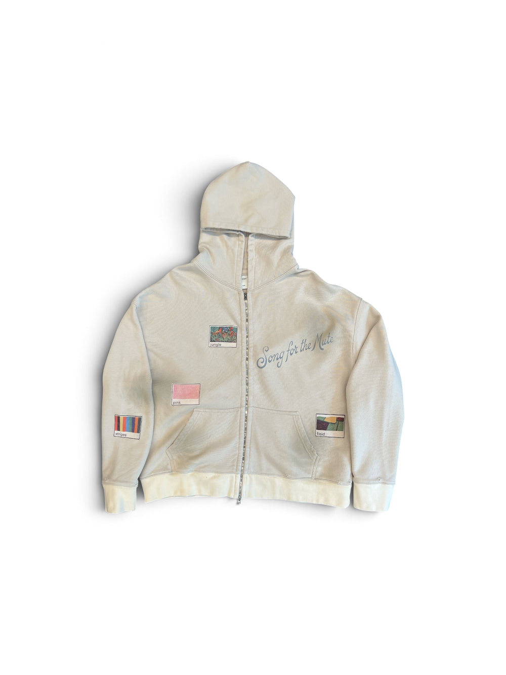 SONG FOR THE MUTE ''VIGNETTES'' ZIP UP RELAXED HOODIE BEIGE