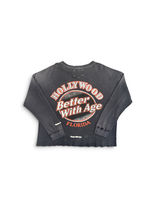 BETTER WITH AGE FLORENCE WAFFLE LONG SLEEVE BLACK