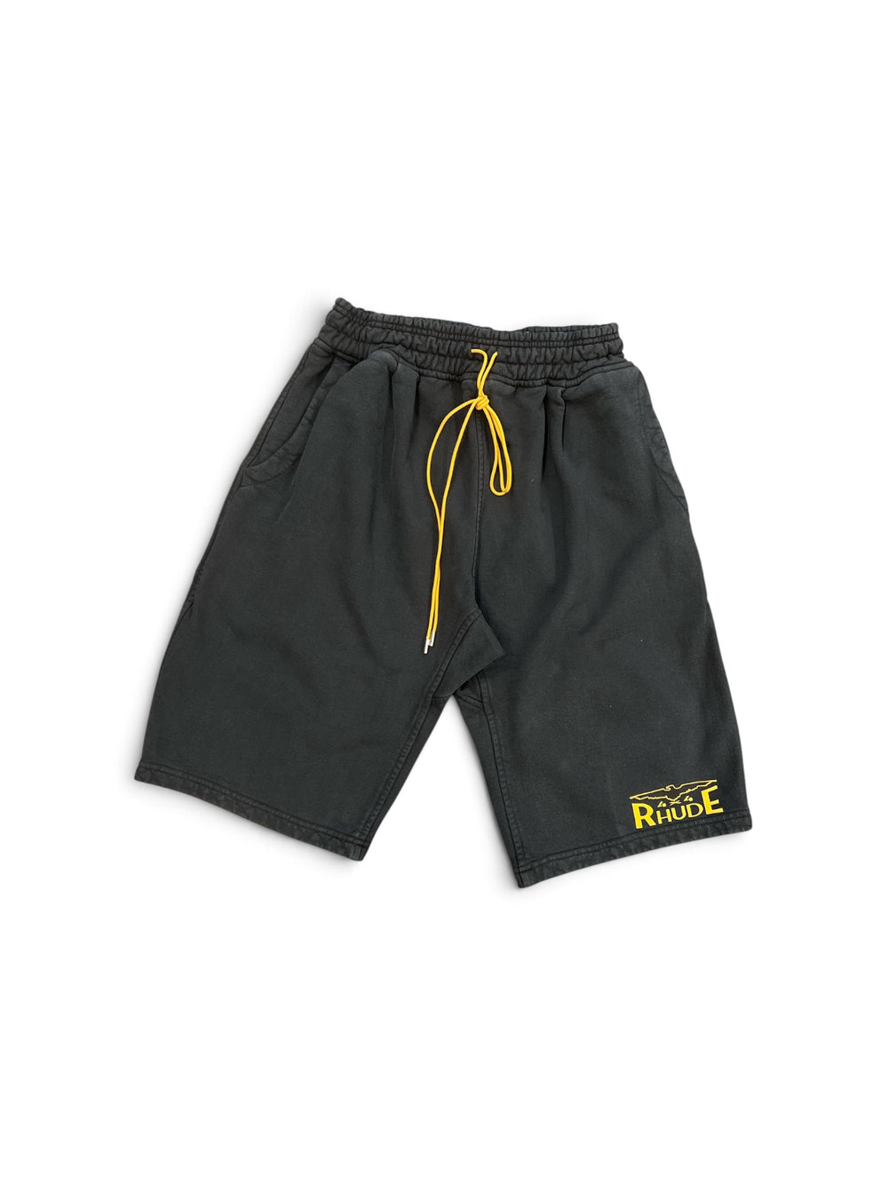 RHUDE 4X4 SPIRIT SWEATSHORT VINTAGE BLACK / YELLOW