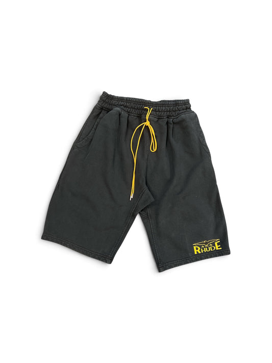 RHUDE 4X4 SPIRIT SWEATSHORT VINTAGE BLACK / YELLOW
