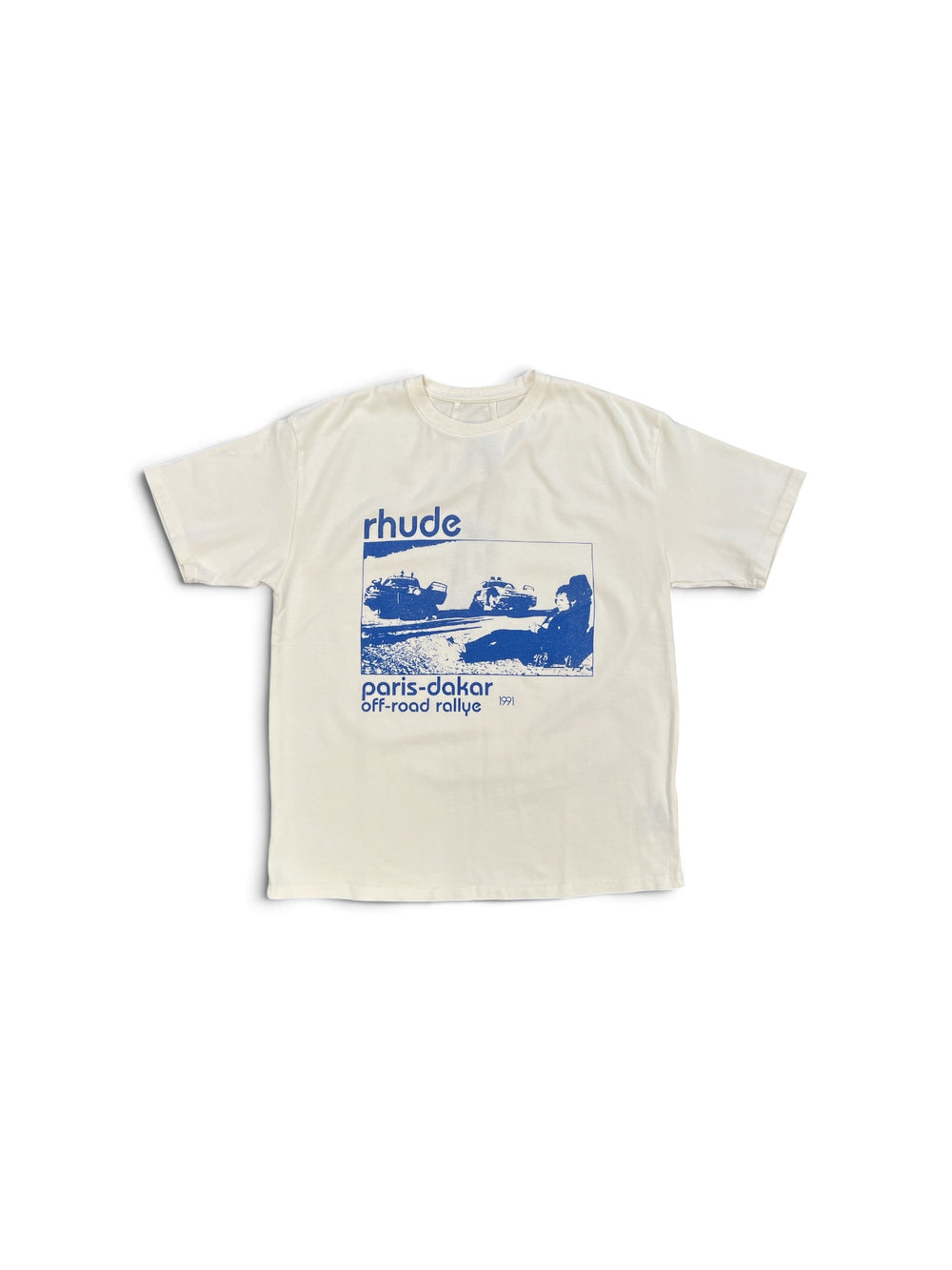 RHUDE TRAIL OF DUST TEE VINTAGE WHITE / BLUE