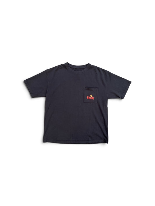 RHUDE RHUDE AMERICAN SPIRIT POCKET TEE VINTAGE BLACK / RED