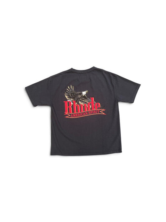 RHUDE RHUDE AMERICAN SPIRIT POCKET TEE VINTAGE BLACK / RED