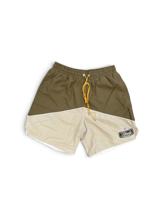 RHUDE DESERT RACING TRACK SHORT OLIVE / GREY