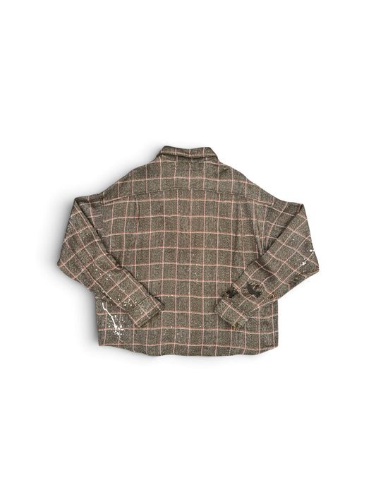 SECNDSLF MAYBE PLAID SHIRT BROWN