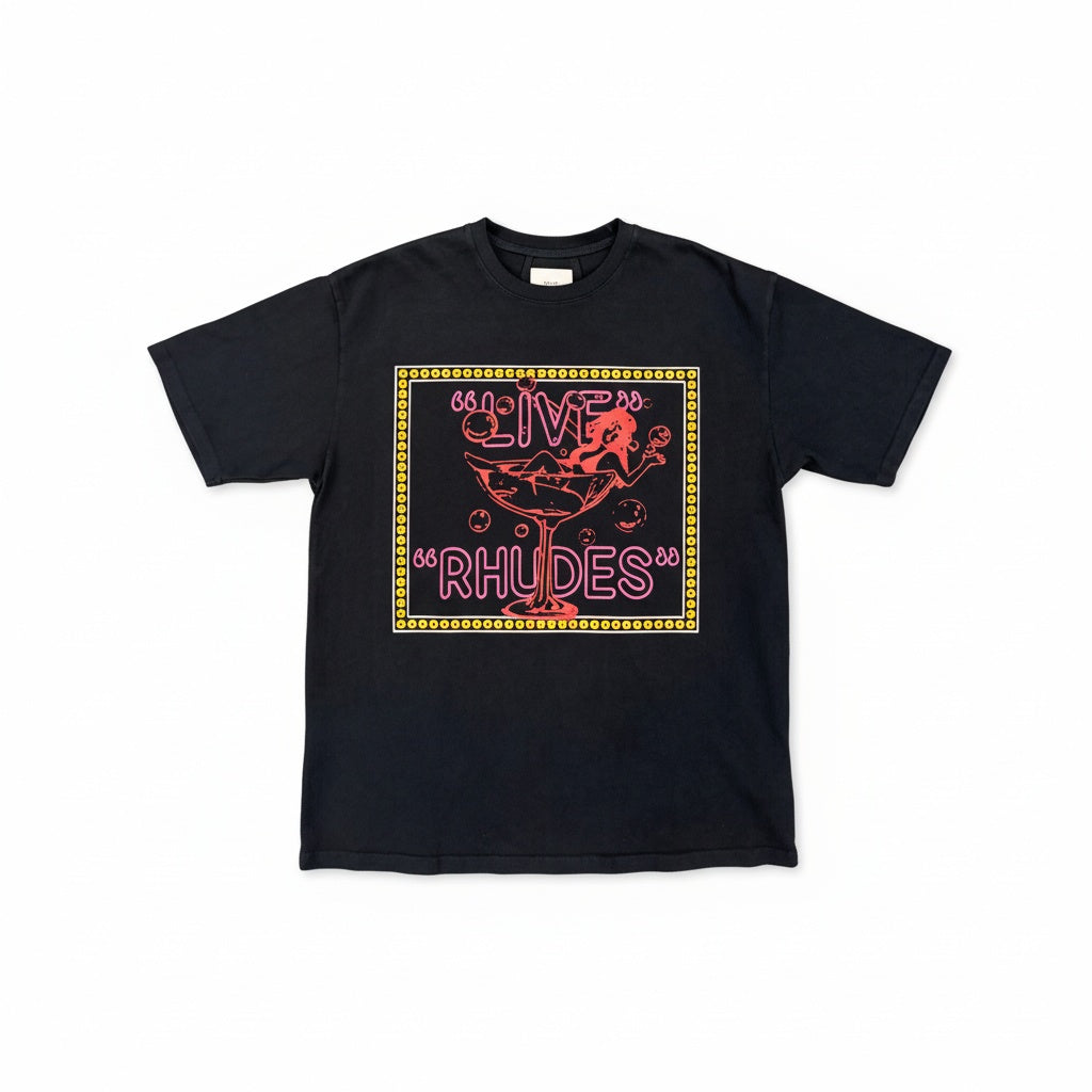 RHUDE LIVE RHUDES TEE VINTAGE BLACK