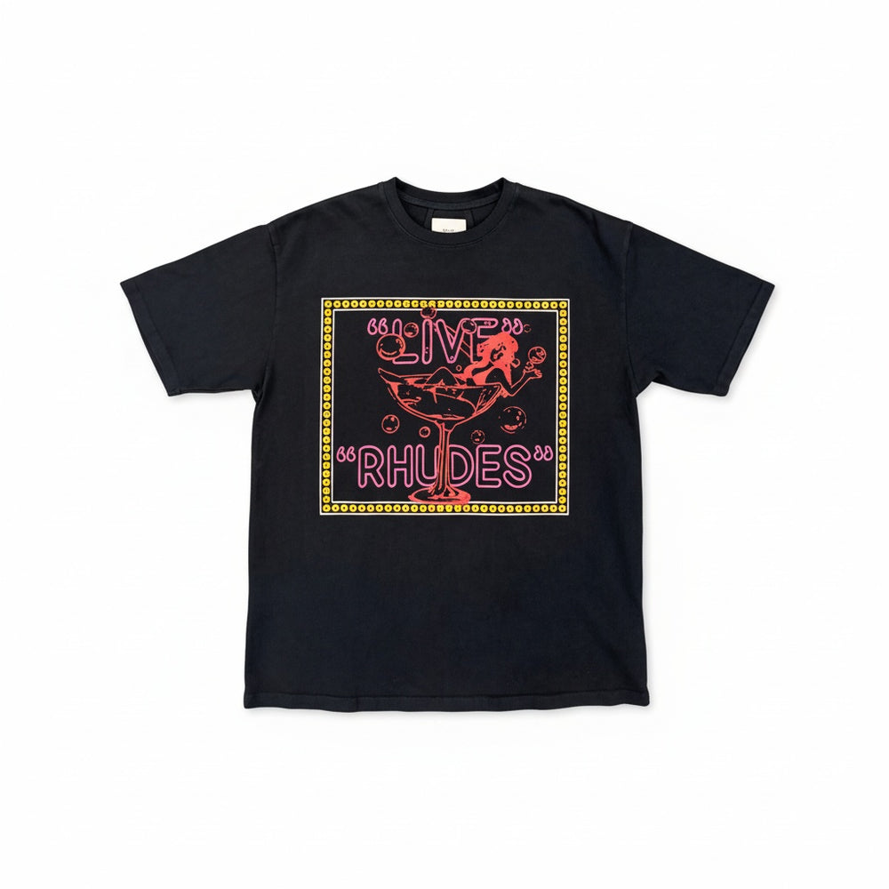 RHUDE LIVE RHUDES TEE VINTAGE BLACK