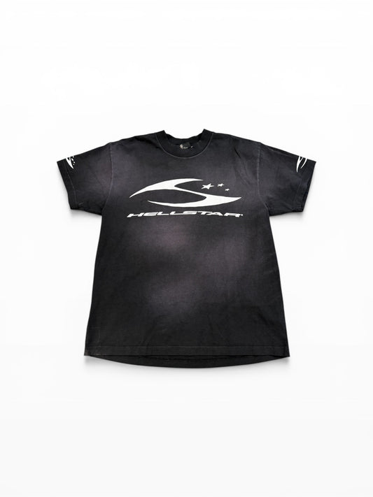 HELLSTAR H CURSIVE LOGO T-SHIRT BLACK