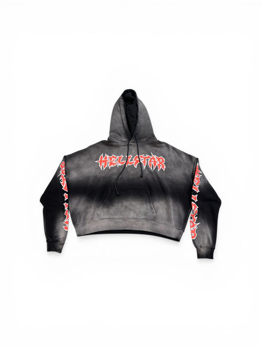 HELLSTAR STARS SHINE GRAFFITI HOODIE BLACK/RED