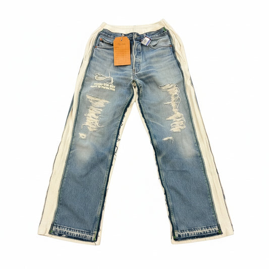 Better With Age Franklin Denim Sweatpants Indigo/White