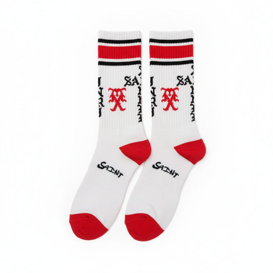 Saint Michael Sinner Socks White/Red