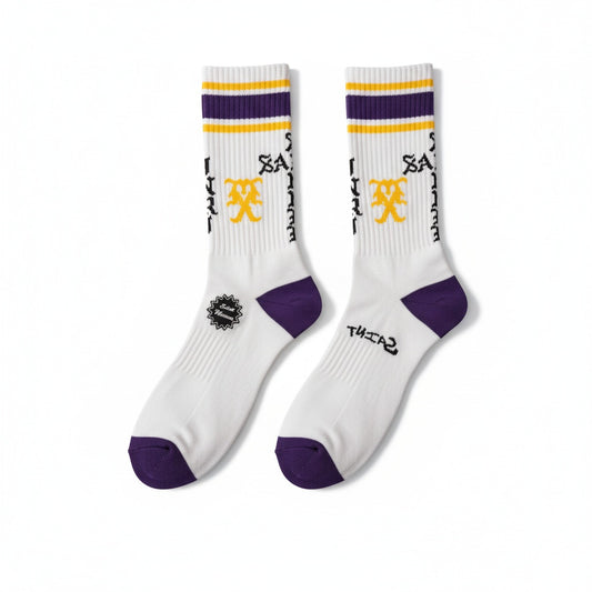 Saint Michael Sinner Socks White/Purple