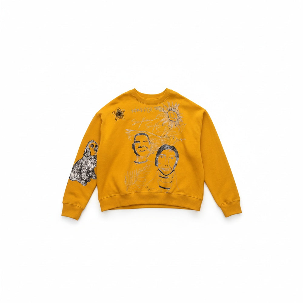 SONG FOR THE MUTE ''SKETCHBOOK'' RELAXED PULLOVER YELLOW